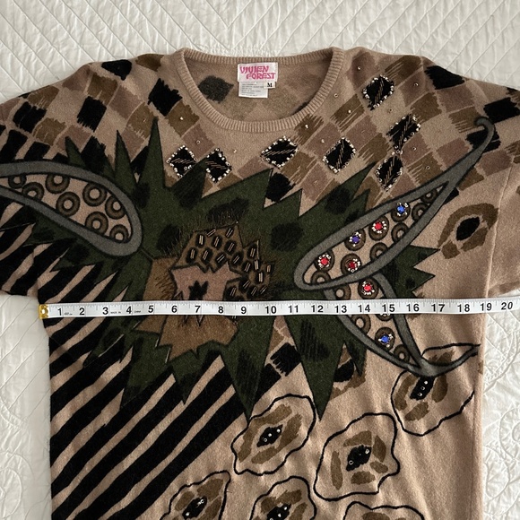 Vivien Forest Women’s Wool Beaded Sweater Medium 80s Vintage - Picture 8 of 10